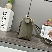 Loewe Small Puzzle Bag In Classic Calfskin Dark Khaki Green 24x10.5x16.5 - 4