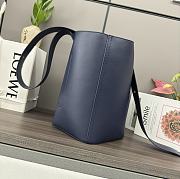 Loewe Small Pebble Bucket In Mellow Calfskin Abyss Blue 16x19.5x16cm - 3