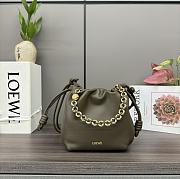 Loewe Mini Flamenco Purse Bag In Mellow Nappa Lambskin Dark Khaki Green 23x17x5.5cm - 1