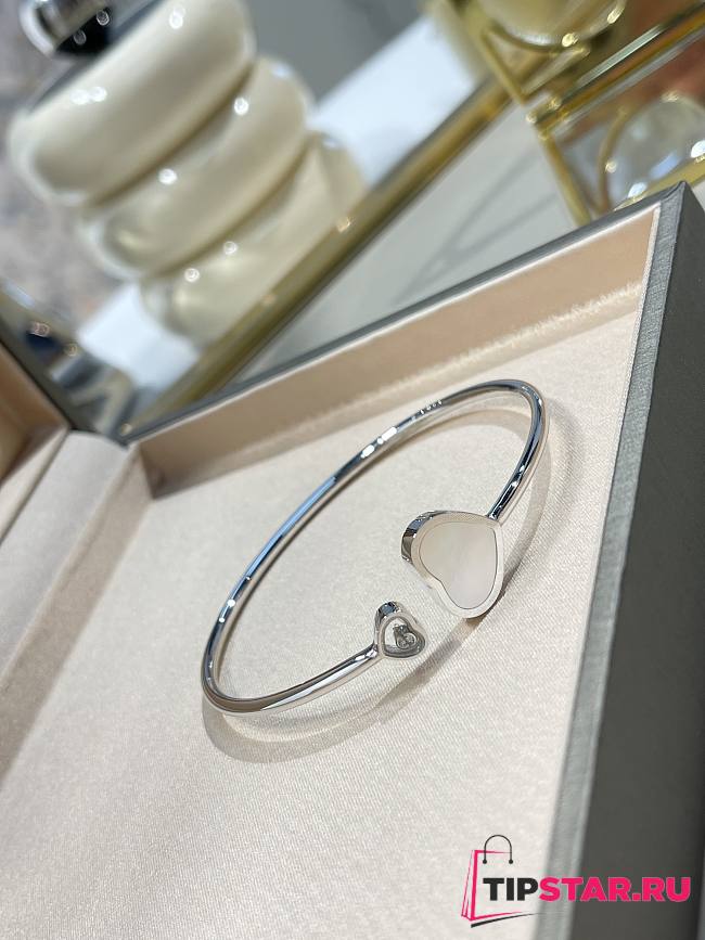 Chopard Happy Hearts Bangle Ethical White Gold Diamond Mother Of Pearl - 1