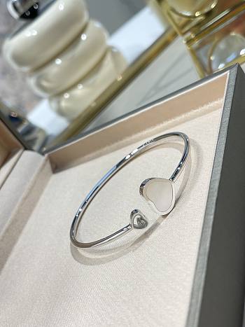 Chopard Happy Hearts Bangle Ethical White Gold Diamond Mother Of Pearl