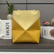 Loewe Puzzle Fold Tote In Shiny Calfskin Dark Butter/Sunflower 25.5x14.5x31.5cm - 1