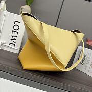 Loewe Puzzle Fold Tote In Shiny Calfskin Dark Butter/Sunflower 25.5x14.5x31.5cm - 2