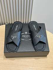 Prada Crisscross Saffiano Leather Sandals Black - 1