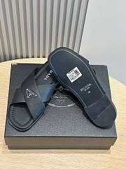 Prada Crisscross Saffiano Leather Sandals Black - 6