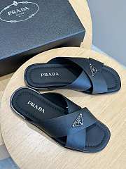 Prada Crisscross Saffiano Leather Sandals Black - 5