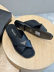 Prada Crisscross Saffiano Leather Sandals Black - 3