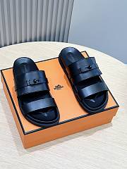 Hermes Gabriel Sandal Black Calfskin Black Hardwarwe  - 2