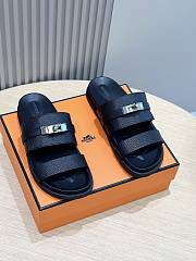 Hermes Gabriel Sandal Black Epsom Calfskin Silver Hardwarwe  - 5