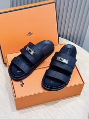 Hermes Gabriel Sandal Black Epsom Calfskin Silver Hardwarwe  - 2