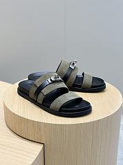 Hermes Gabriel Sandal Étoupe Suede Calfskin Silver Hardwarwe  - 6