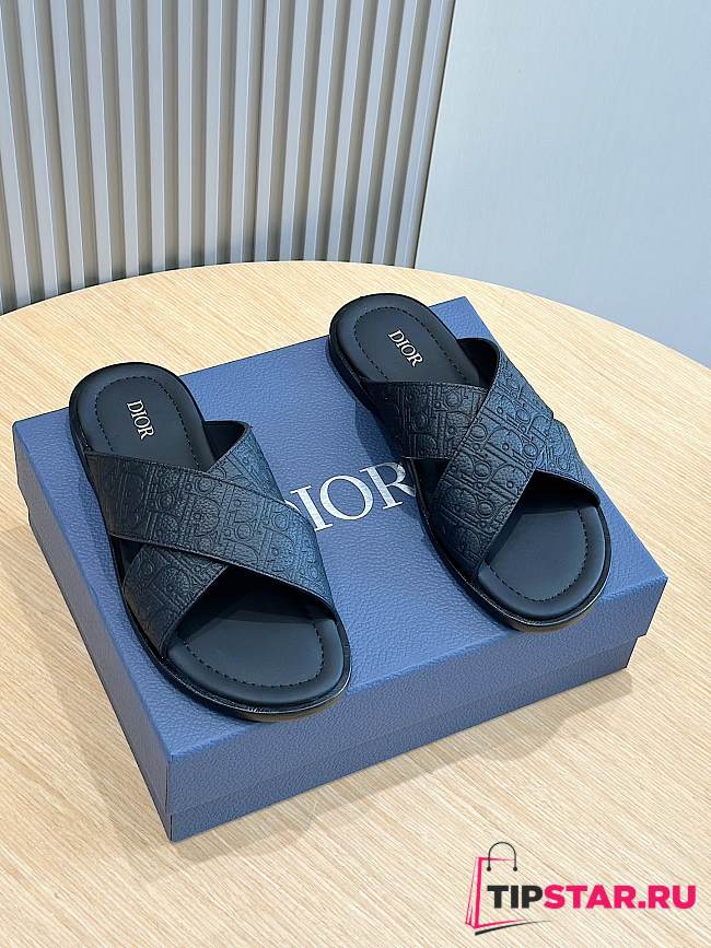 Dior Alias Sandal Black Dior Gravity Leather - 1