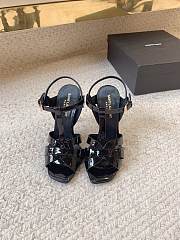 YSL Tribute Platform Sandals In Patent Leather Black 10.5cm - 1