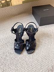 YSL Tribute Platform Sandals In Smooth Leather Black 10.5cm - 1