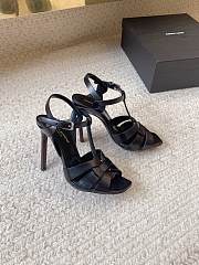 YSL Tribute Platform Sandals In Smooth Leather Black 10.5cm - 6