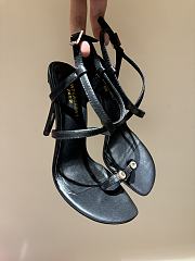 YSL Date Sandals in Smooth Leather Black 10cm - 4