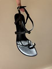 YSL Date Sandals in Smooth Leather Black 10cm - 2