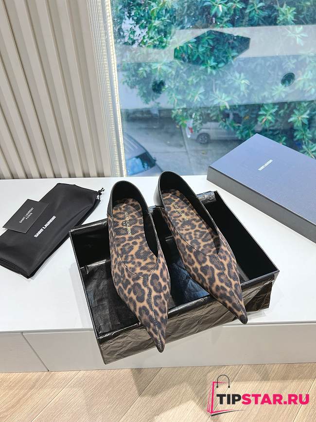 YSL Nour Slippers In Grosgrain Manto Naturale Leopard - 1