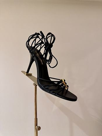 YSL Babylone Sandals In Smooth Leather Black 9cm