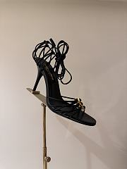 YSL Babylone Sandals In Smooth Leather Black 9cm - 6