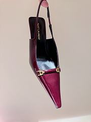 YSL Carine Slingback Pumps In Patent Leather Deep Bordeaux 5.5cm - 2