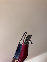 YSL Carine Slingback Pumps In Patent Leather Deep Bordeaux 5.5cm - 4