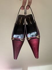 YSL Carine Slingback Pumps In Patent Leather Deep Bordeaux 5.5cm - 6