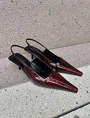 YSL Carine Slingback Pumps In Patent Leather Deep Bordeaux 5.5cm - 1