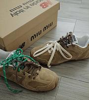 New Balance x Miu Miu 530 SL Suede Sneakers Ecru - 2