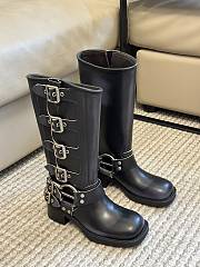 Miumiu Leather Boots Black 32cm - 1