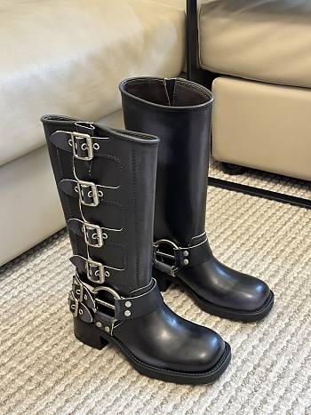 Miumiu Leather Boots Black 32cm