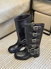 Miumiu Leather Boots Black 32cm - 5