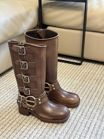 Miumiu Leather Boots Sienna 32cm