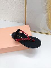 Miumiu Riviere Cord And Leather Sandals Red - 6