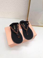 Miumiu Riviere Cord And Leather Sandals Tobacco - 1