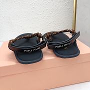 Miumiu Riviere Cord And Leather Sandals Tobacco - 2