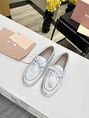 Miumiu Unlined Bleached Leather Loafers White - 5