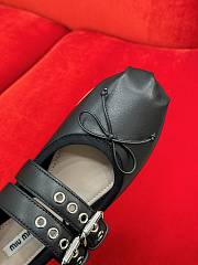 Miumiu Leather Ballerinas Black - 4