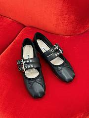 Miumiu Leather Ballerinas Black - 5