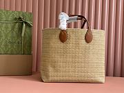 Gucci Medium Straw-Effect Tote 38x33x15cm - 3