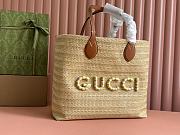 Gucci Medium Straw-Effect Tote 38x33x15cm - 4