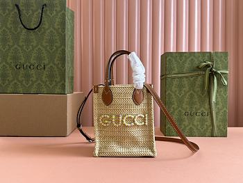 Gucci Super Mini Straw-Effect Bag Natural Straw Effect Raffia And Viscose 14x18.5x8cm