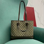 Gucci Ophidia Small Tote Bag Beige And Blue 31x25x13cmm - 6