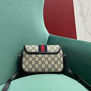 Gucci Ophidia GG Mini Shoulder Bag Beige And Blue 19x13x5cm - 6