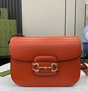 Gucci Horsebit 1955 Small Shoulder Bag Orange 25x18x8cm - 1