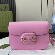 Gucci Horsebit 1955 Small Shoulder Bag Pink 25x18x8cm - 1