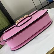 Gucci Horsebit 1955 Small Shoulder Bag Pink 25x18x8cm - 3