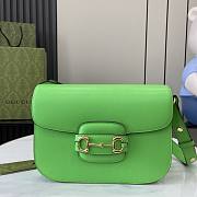 Gucci Horsebit 1955 Small Shoulder Bag Electric Green 25x18x8cm - 1