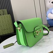 Gucci Horsebit 1955 Small Shoulder Bag Electric Green 25x18x8cm - 4