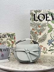 Loewe Mini Gate Dual Bag In Soft Calfskin And Jacquard Gray 21x12.5x9.5cm - 6